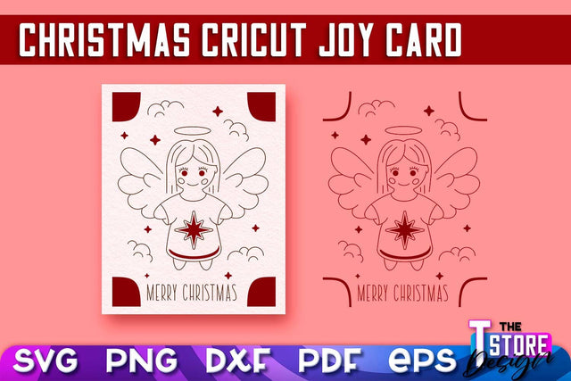 Christmas Cricut Joy Card SVG | Paper Cut SVG | Christmas SVG Design v.2 SVG The T Store Design 