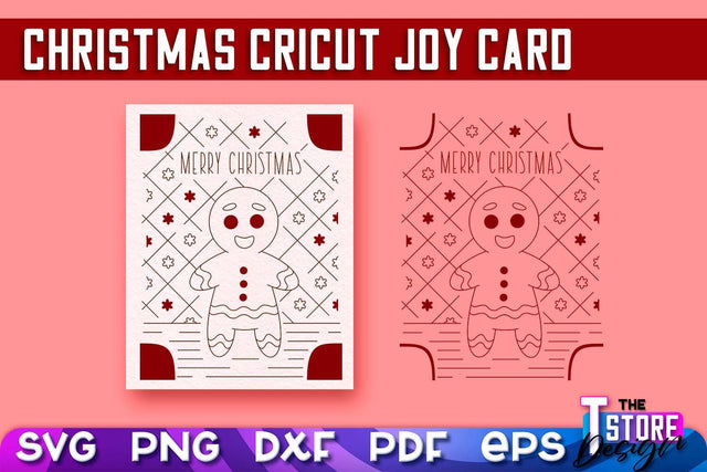 Christmas Cricut Joy Card SVG | Paper Cut SVG | Christmas SVG Design v.2 SVG The T Store Design 