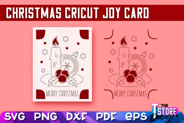 Christmas Cricut Joy Card SVG | Paper Cut SVG | Christmas SVG Design v.2 SVG The T Store Design 