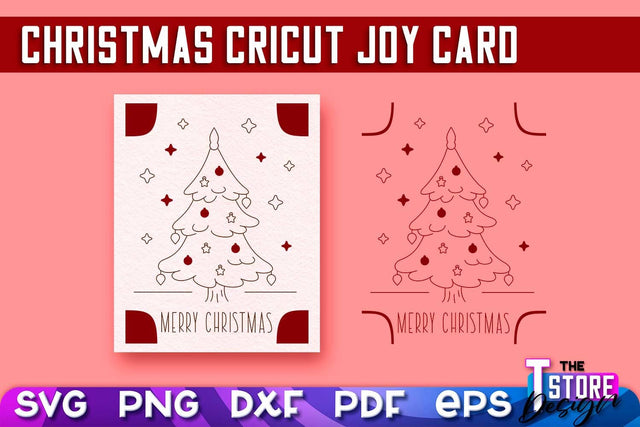 Christmas Cricut Joy Card SVG | Paper Cut SVG | Christmas SVG Design v.2 SVG The T Store Design 