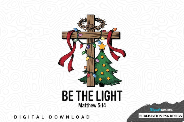Christmas cross with bible verse sublimation design Sublimation Regulrcrative 