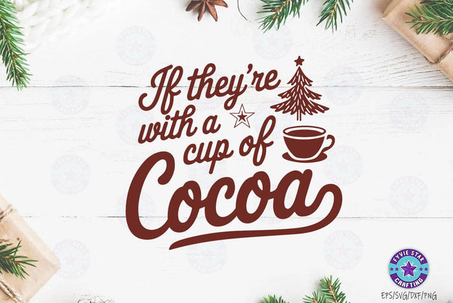 Christmas cup of cocoa SVG, Christmas Quote T shirt Design, Christmas Illustration SVG FiveStarCrafting 