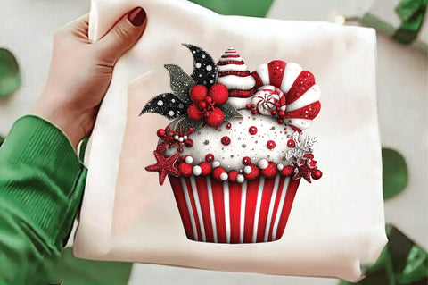 Christmas Cupcake Clipart PNG Sublimation SVGArt 
