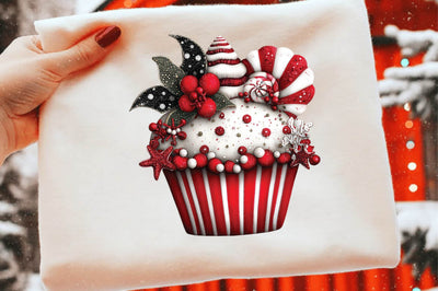 Christmas Cupcake Clipart PNG Sublimation SVGArt 