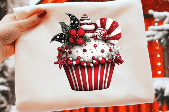 Christmas Cupcake Clipart PNG Sublimation SVGArt 