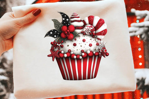 Christmas Cupcake Clipart PNG Sublimation SVGArt 