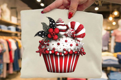 Christmas Cupcake Clipart PNG Sublimation SVGArt 