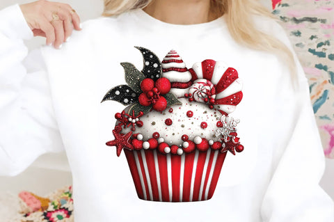 Christmas Cupcake Clipart PNG Sublimation SVGArt 