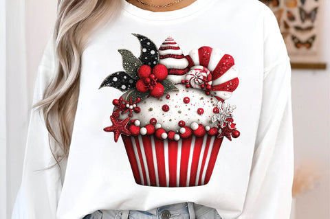 Christmas Cupcake Clipart PNG Sublimation SVGArt 
