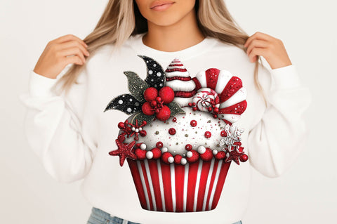 Christmas Cupcake Clipart PNG Sublimation SVGArt 