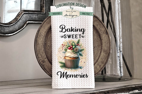 Christmas Cupcakes Kitchen Towel Sublimation Designs Sublimation Ewe-N-Me Designs 