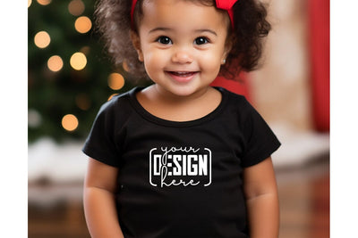 Christmas Cute Baby Black T-Shirt Mockups, SVG sublimationhouse29 