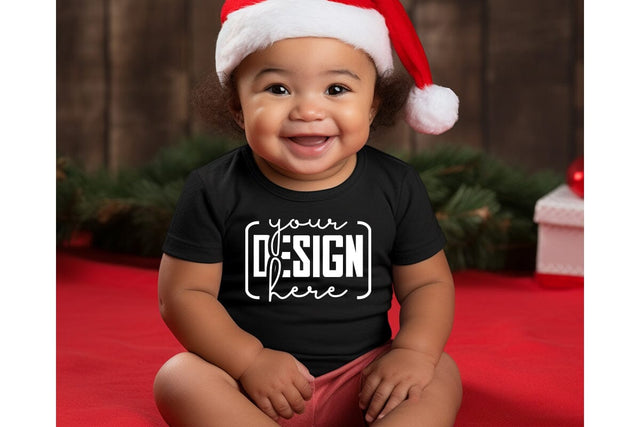 Christmas Cute Baby Black T-Shirt Mockups SVG sublimationhouse29 