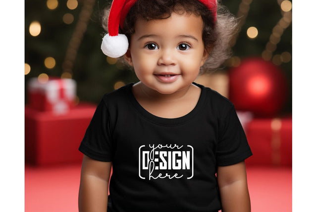 Christmas Cute Baby Black T-Shirt Mockups, SVG sublimationhouse29 