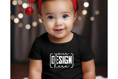 Christmas Cute Baby Black T-Shirt Mockups SVG sublimationhouse29 