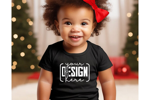 Christmas Cute Baby Black T-Shirt Mockups SVG sublimationhouse29 