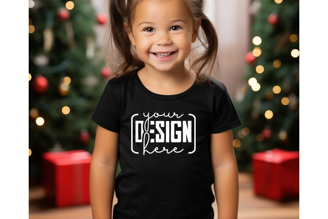 Christmas Cute Baby Black T-Shirt Mockups SVG sublimationhouse29 