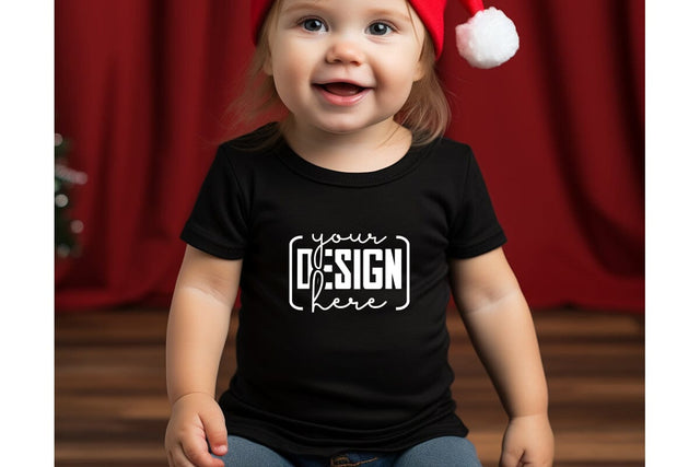 Christmas Cute Baby Black T-Shirt Mockups, SVG sublimationhouse29 