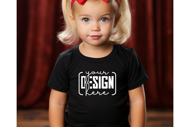 Christmas Cute Baby Black T-Shirt Mockups SVG sublimationhouse29 