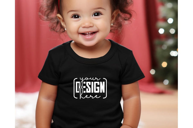 Christmas Cute Baby Black T-Shirt Mockups, SVG sublimationhouse29 