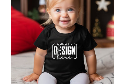 Christmas Cute Baby Black T-Shirt Mockups SVG sublimationhouse29 