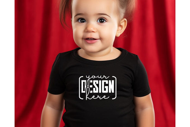 Christmas Cute Baby Black T-Shirt Mockups SVG sublimationhouse29 