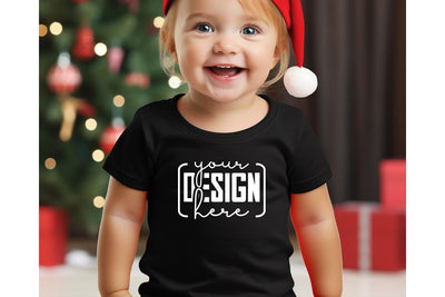 Christmas Cute Baby Black T-Shirt Mockups, SVG sublimationhouse29 
