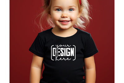 Christmas Cute Baby Black T-Shirt Mockups SVG sublimationhouse29 