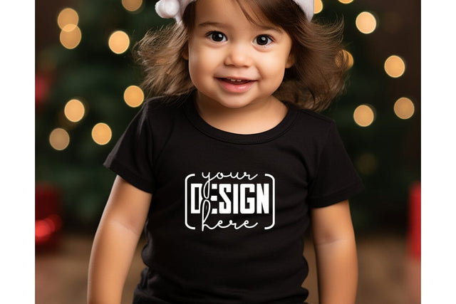Christmas Cute Baby Black T-Shirt Mockups SVG sublimationhouse29 