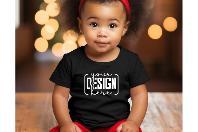 Christmas Cute Baby Black T-Shirt Mockups SVG sublimationhouse29 