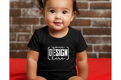 Christmas Cute Baby Black T-Shirt Mockups SVG sublimationhouse29 