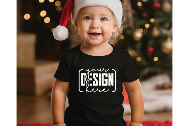 Christmas Cute Baby Black T-Shirt Mockups SVG sublimationhouse29 