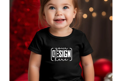 Christmas Cute Baby Black T-Shirt Mockups, SVG sublimationhouse29 
