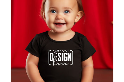 Christmas Cute Baby Black T-Shirt Mockups, SVG sublimationhouse29 