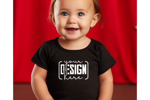 Christmas Cute Baby Black T-Shirt Mockups, SVG sublimationhouse29 