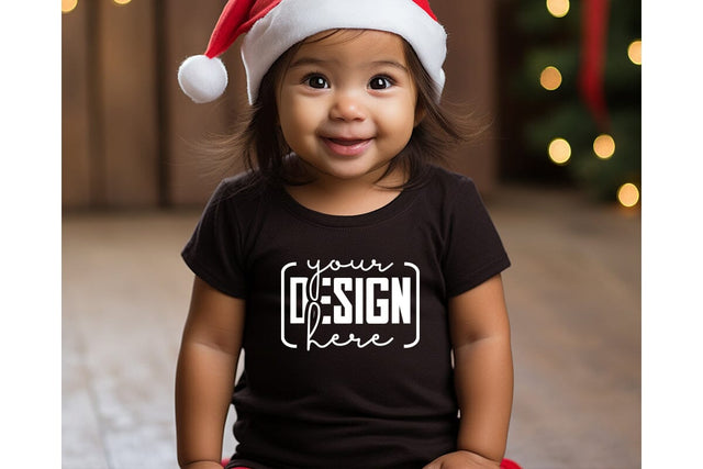 Christmas Cute Baby Black T-Shirt Mockups, SVG sublimationhouse29 