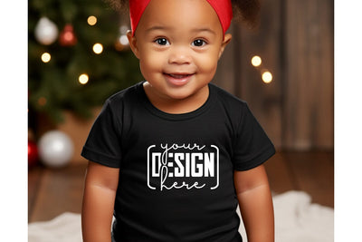 Christmas Cute Baby Black T-Shirt Mockups SVG sublimationhouse29 