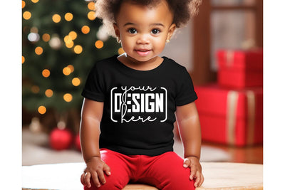 Christmas Cute Baby Black T-Shirt Mockups SVG sublimationhouse29 