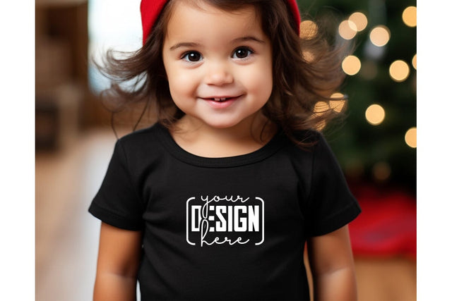 Christmas Cute Baby Black T-Shirt Mockups SVG sublimationhouse29 