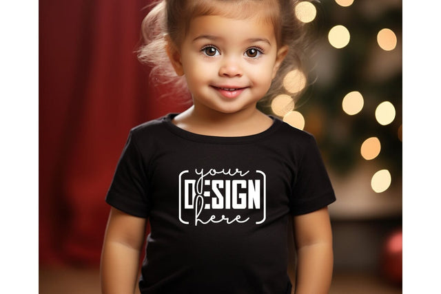 Christmas Cute Baby Black T-Shirt Mockups SVG sublimationhouse29 