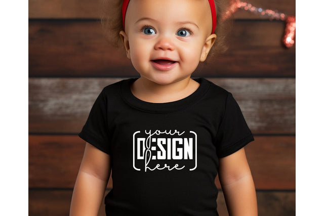 Christmas Cute Baby Black T-Shirt Mockups SVG sublimationhouse29 