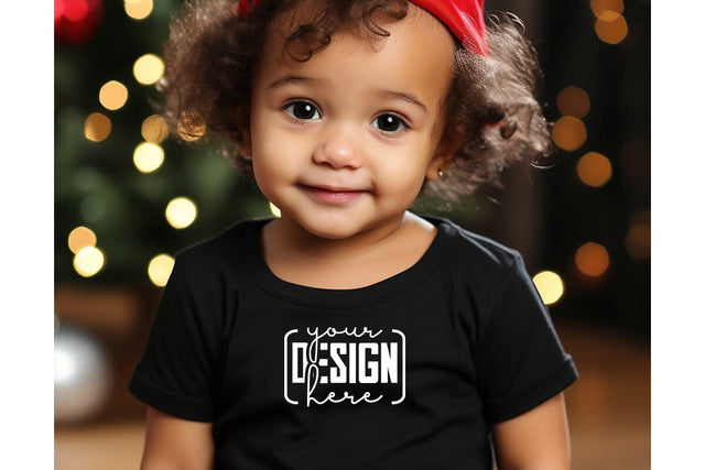 Christmas Cute Baby Black T-Shirt Mockups SVG sublimationhouse29 