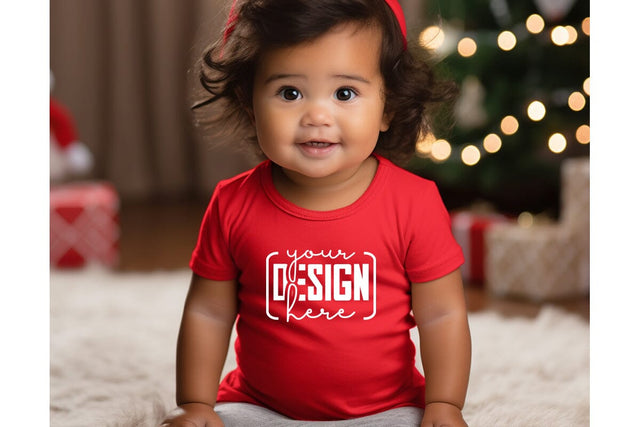 Christmas Cute Baby Black T-Shirt Mockups SVG sublimationhouse29 