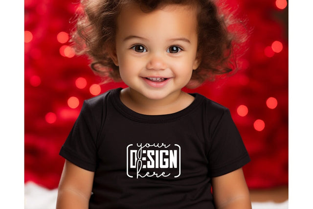 Christmas Cute Baby Black T-Shirt Mockups, SVG sublimationhouse29 