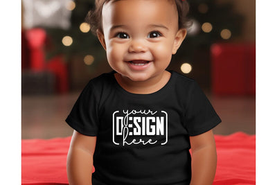 Christmas Cute Baby Black T-Shirt Mockups SVG sublimationhouse29 
