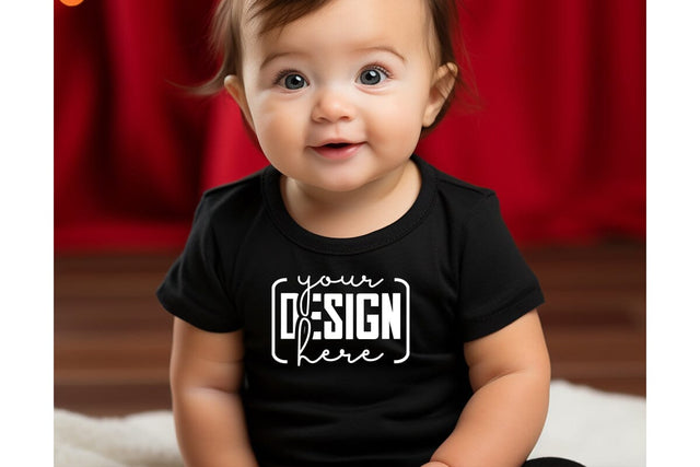 Christmas Cute Baby Black T-Shirt Mockups SVG sublimationhouse29 