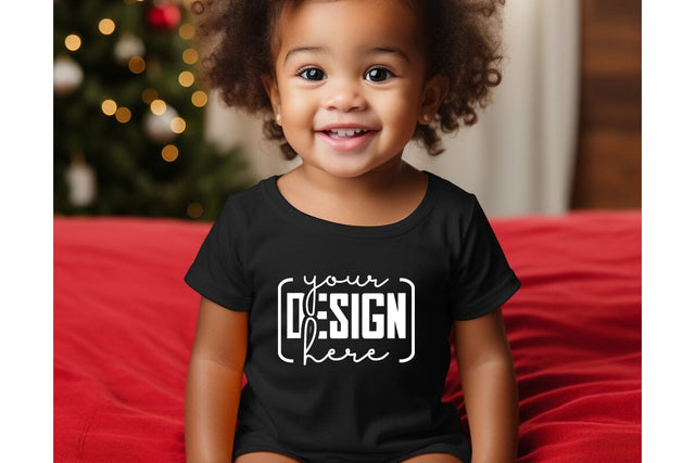 Christmas Cute Baby Black T-Shirt Mockups SVG sublimationhouse29 
