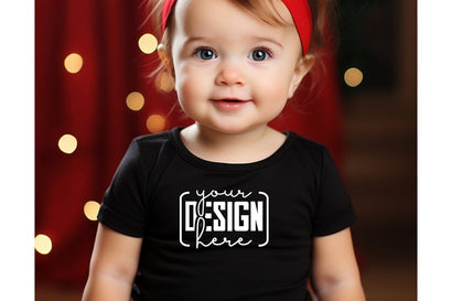 Christmas Cute Baby Black T-Shirt Mockups SVG sublimationhouse29 