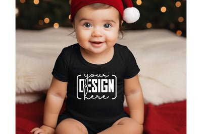 Christmas Cute Baby Black T-Shirt Mockups SVG sublimationhouse29 