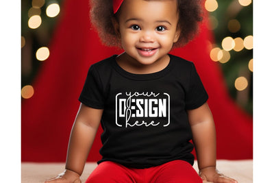 Christmas Cute Baby Black T-Shirt Mockups SVG sublimationhouse29 